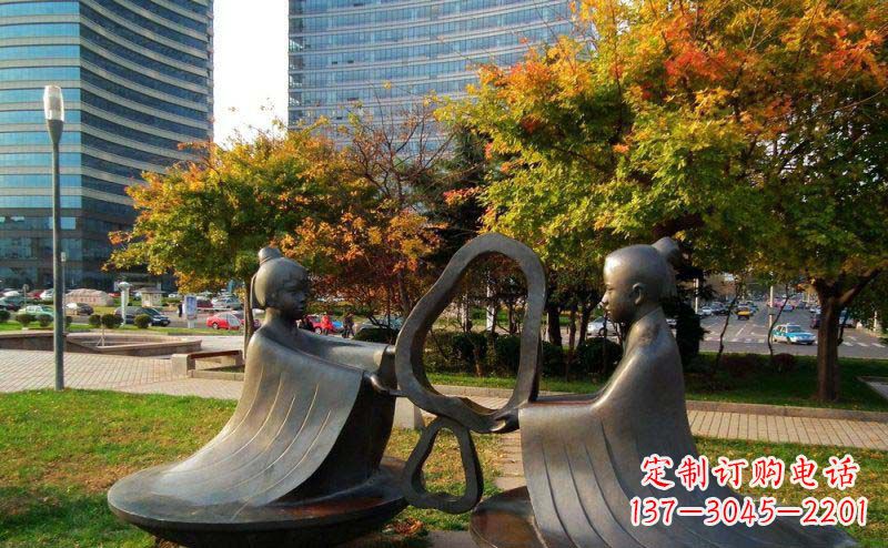 廊坊公园孔融让梨景观铜雕 (2)
