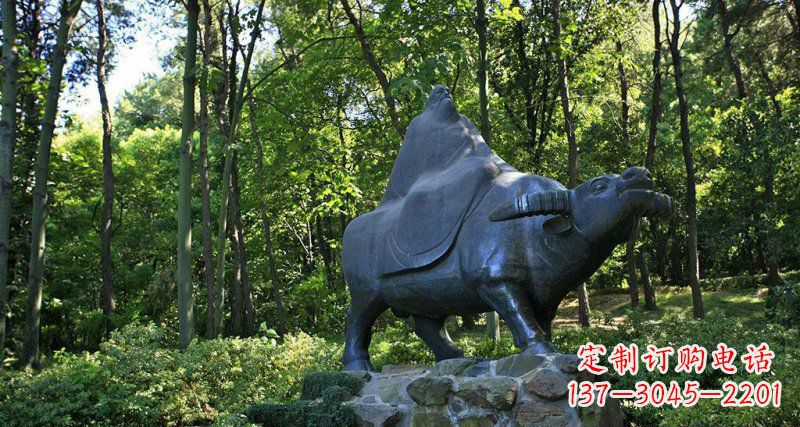廊坊铜雕“老子骑牛西行”雕塑