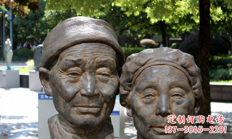 廊坊老年夫妻头像铜雕