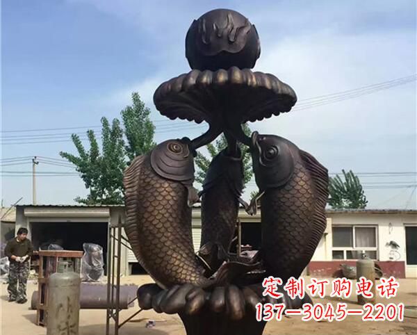 廊坊中领雕塑出品传统意象·鲤鱼铜雕