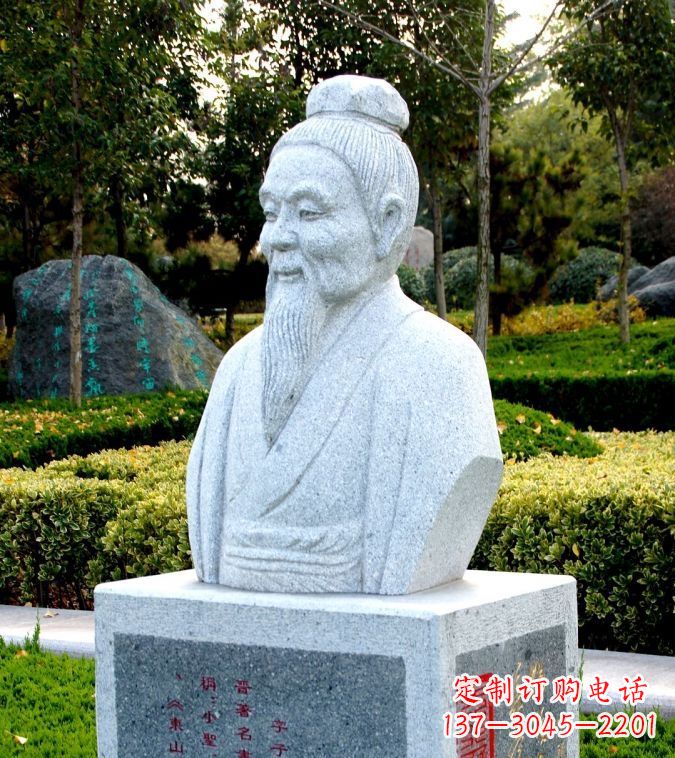 廊坊以历史名人头像捕捉历史文脉——由中领雕塑定制的王献之石雕头像