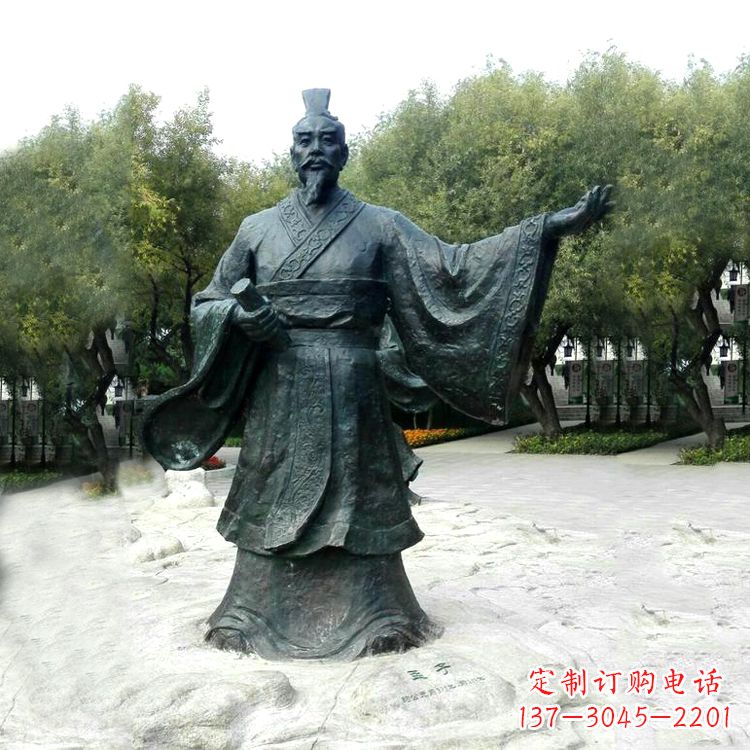 廊坊孟子铜雕塑,荟萃战国时期智慧精华