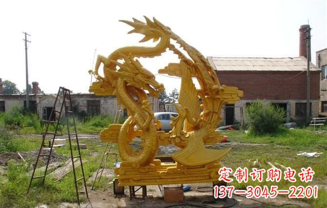 廊坊公园龙凤呈祥铜雕