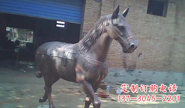 廊坊公园马动物铜雕 (4)