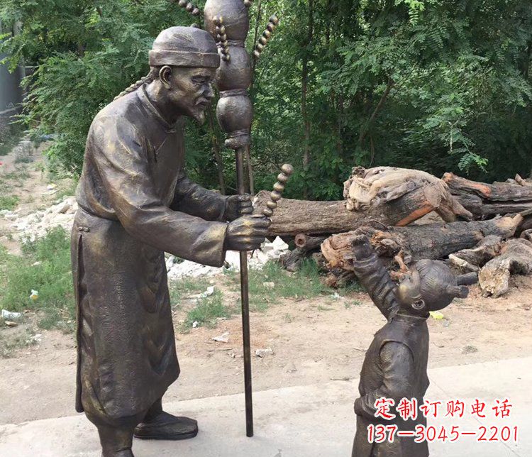 廊坊温馨传情，情意绵绵——铜质葫芦雕塑