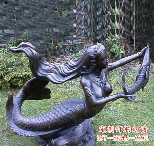 廊坊美人鱼铜雕,精美传情