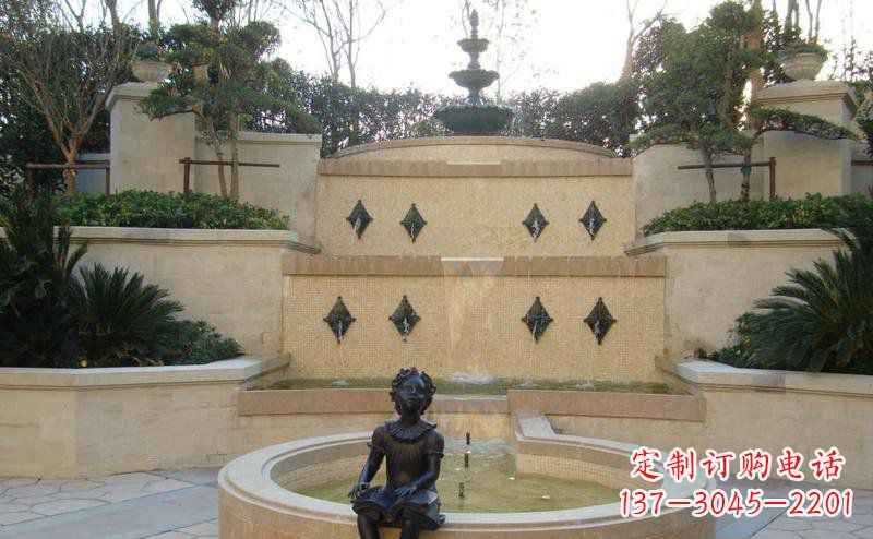 廊坊西方风尚小女孩铜雕