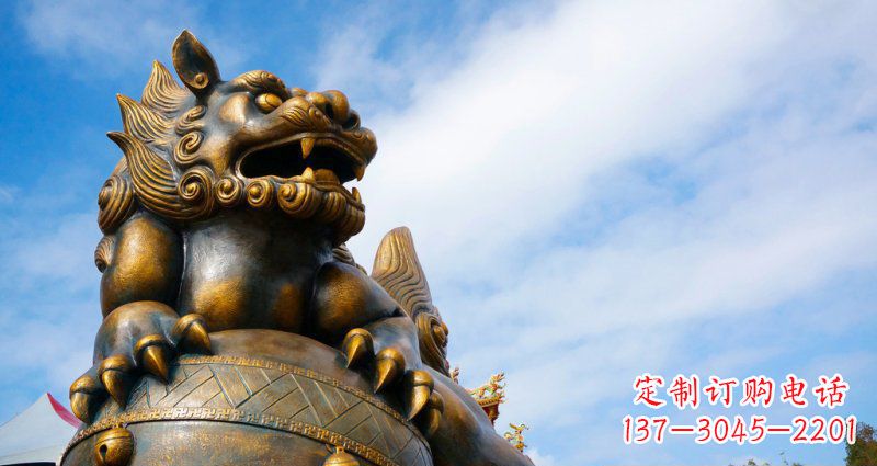 廊坊大型铜雕狮子景观装置