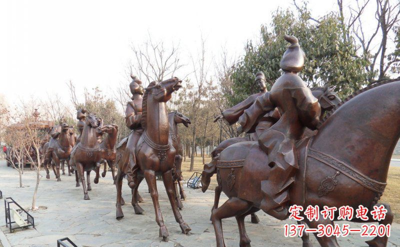廊坊蓬勃向上的骑马雕塑