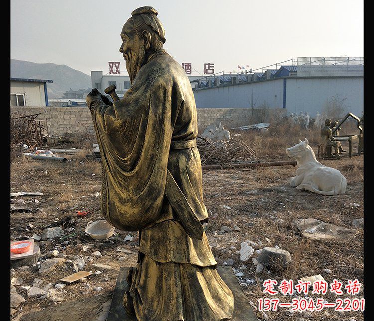 廊坊铜铸孔子雕塑,传承中华民族精神文化