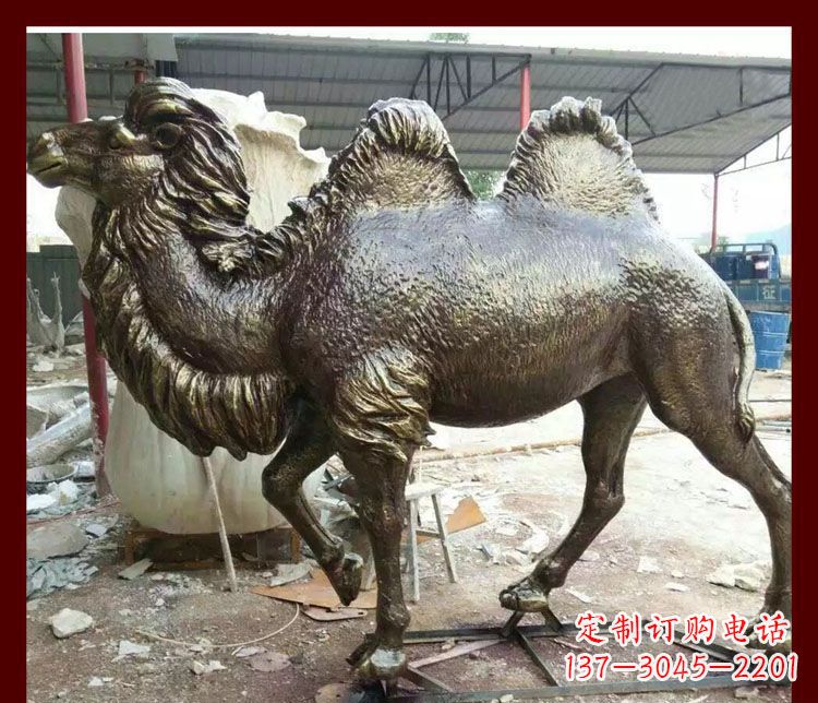 廊坊双峰骆驼铜雕塑,精美绝伦