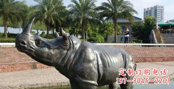 廊坊公园水牛动物铜雕