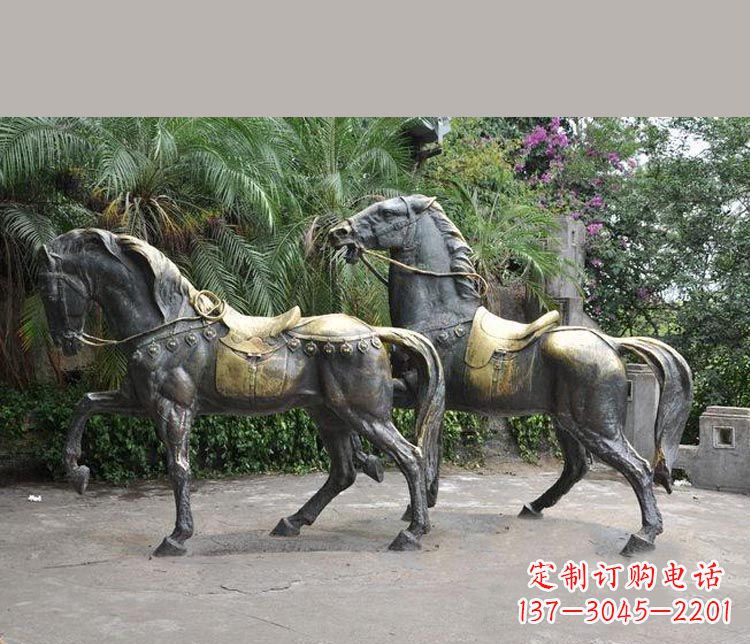 廊坊3米大型精美纯铜马鞍雕塑