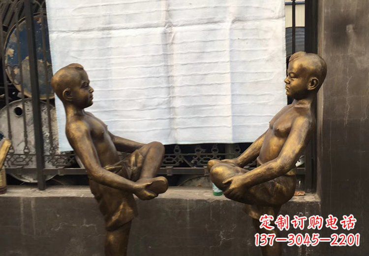 廊坊公园铜雕童年精美儿童雕塑