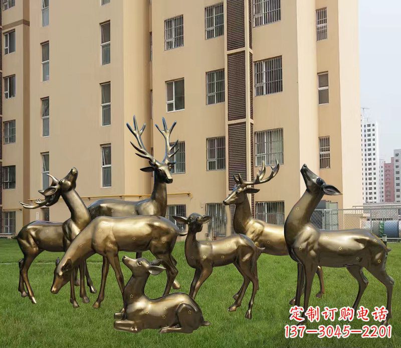 廊坊高贵典雅的梅花鹿铜雕