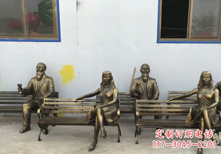 廊坊唯美女性铜雕美女长椅