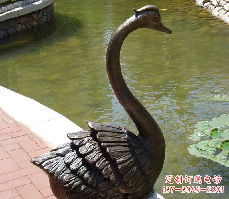 廊坊公园装饰铜天鹅喷泉雕塑
