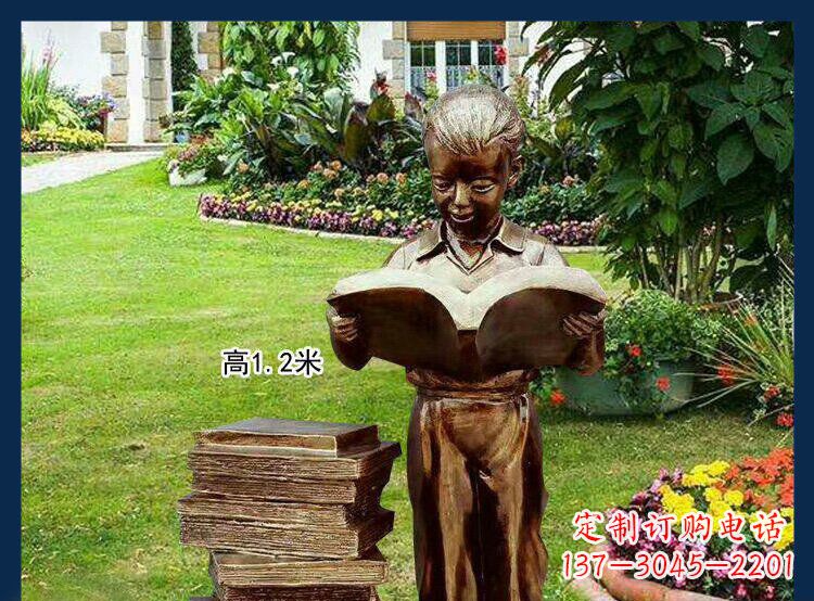 廊坊西方美女看书人物铜雕塑