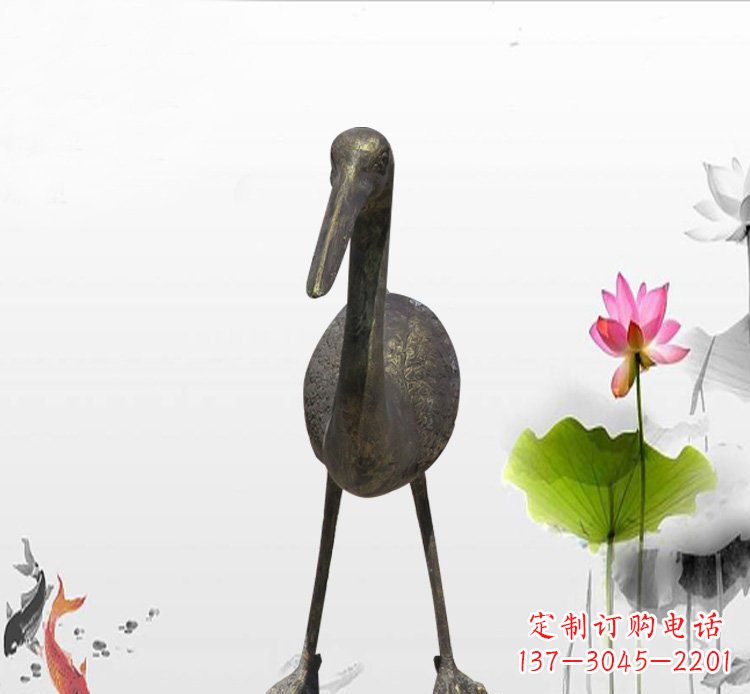 廊坊高品质铜制仙鹤雕塑