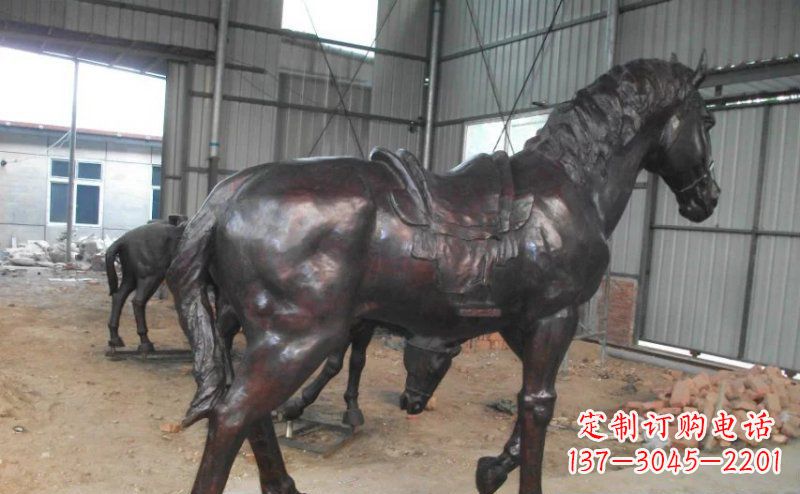廊坊公园铜马动物铜雕