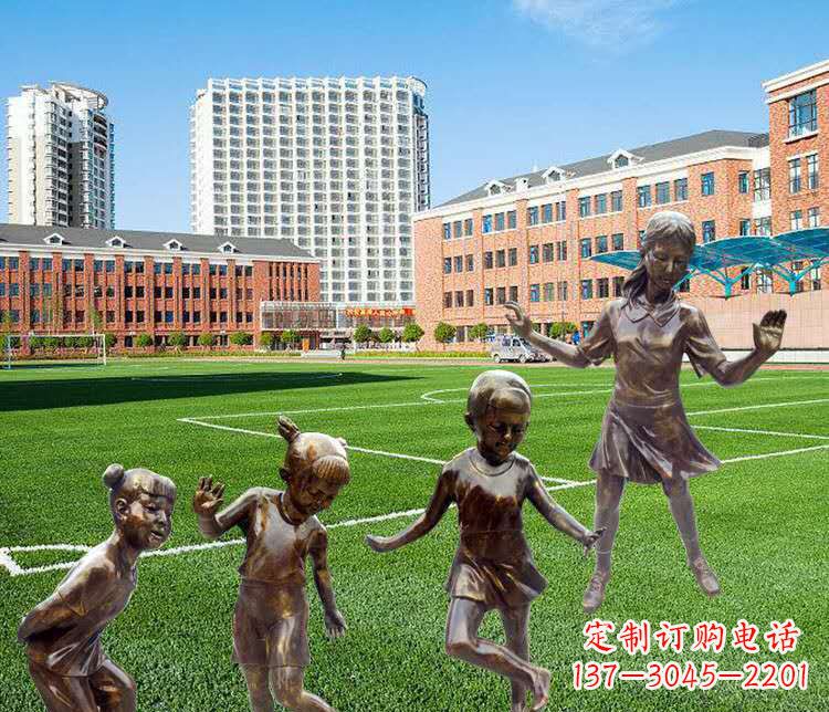 廊坊中领雕塑定制小孩铜雕