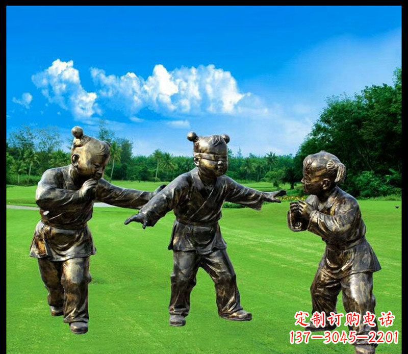 廊坊精致的儿童铜雕造型,增添公园乐趣