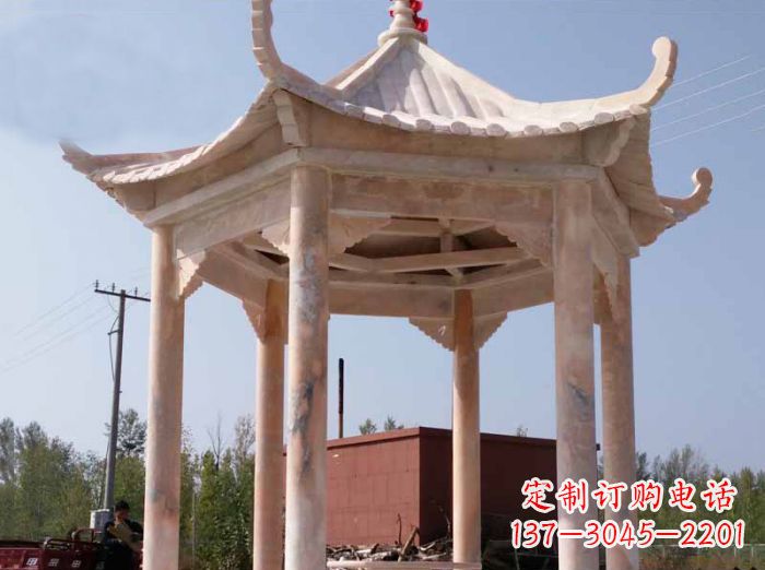 廊坊红六角凉亭雕塑