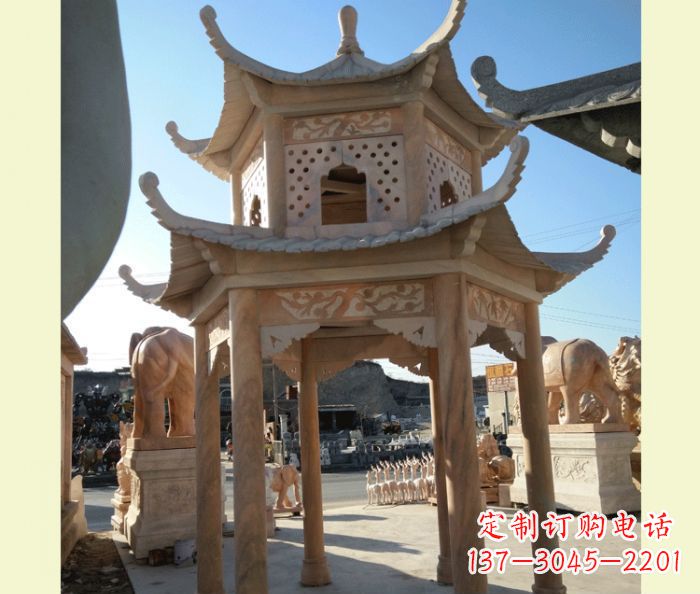 廊坊中式双层石雕凉亭