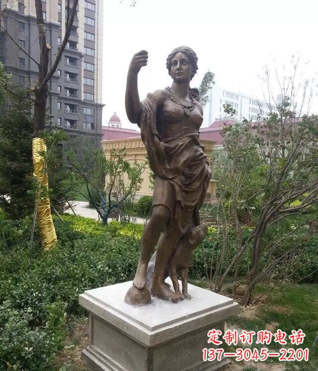 廊坊公园西方女人人物铜雕_1