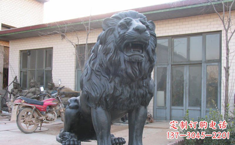 廊坊浓情西洋之王——公园外观狮子铜雕