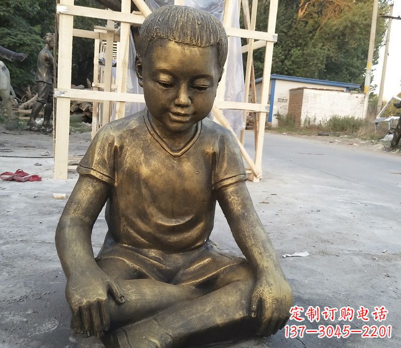 廊坊孩子们的梦想-铜质儿童雕塑