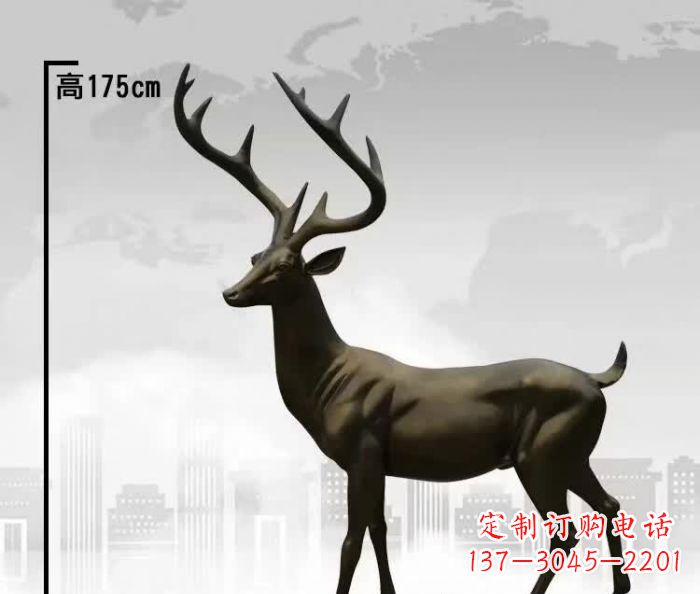 廊坊公园小鹿铜雕