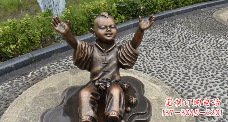 廊坊精致雕塑,匠心创造——小男孩铜雕