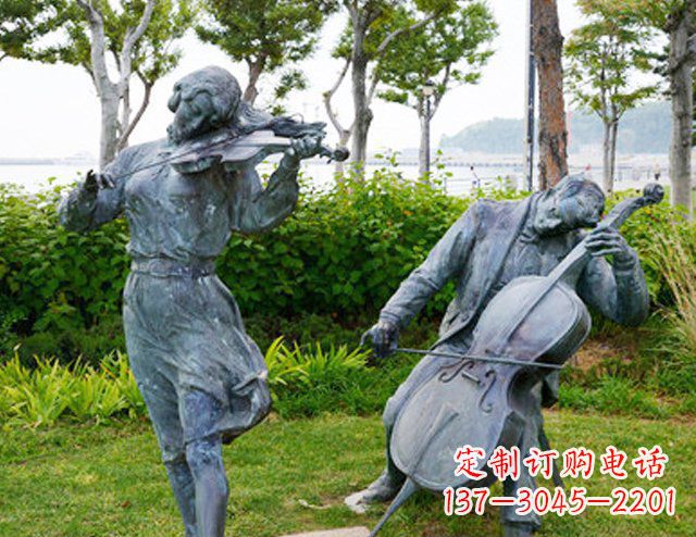 廊坊双面演奏大提琴&小提琴铜雕塑