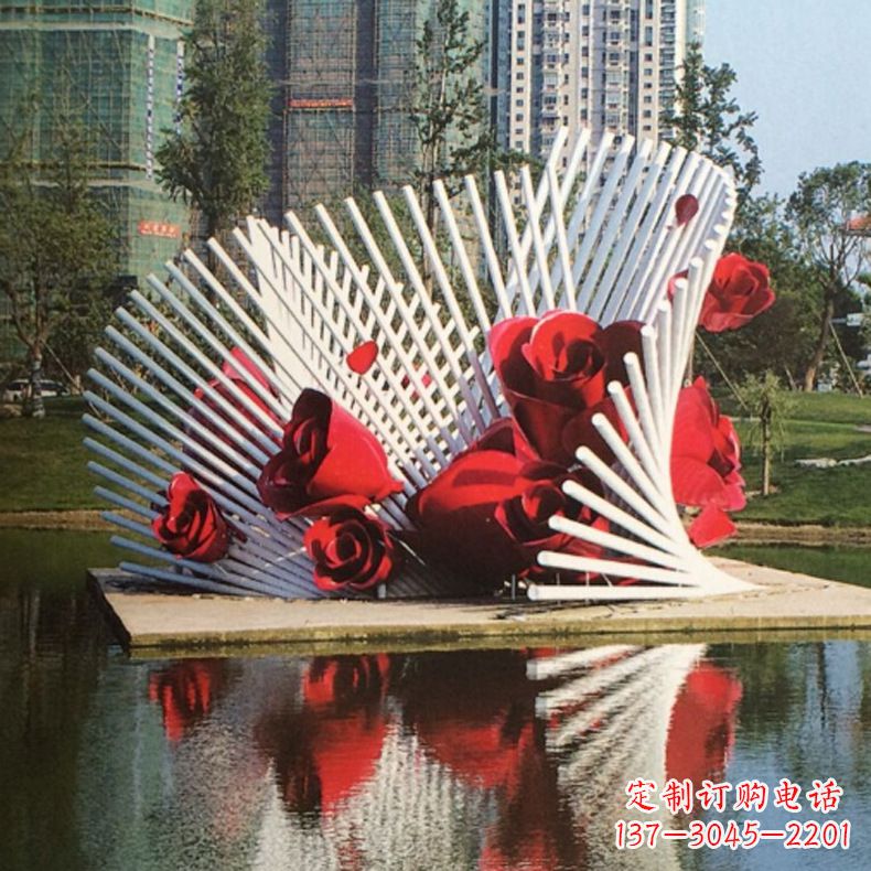 廊坊玫瑰之美,不锈钢艺术雕塑