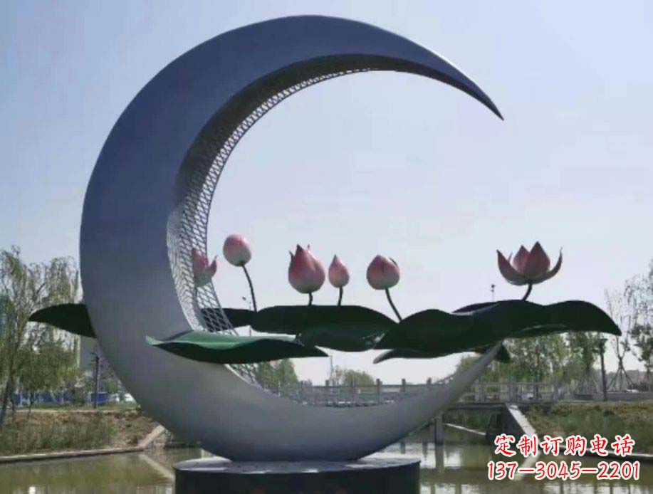 廊坊不锈钢月亮景观装饰雕塑