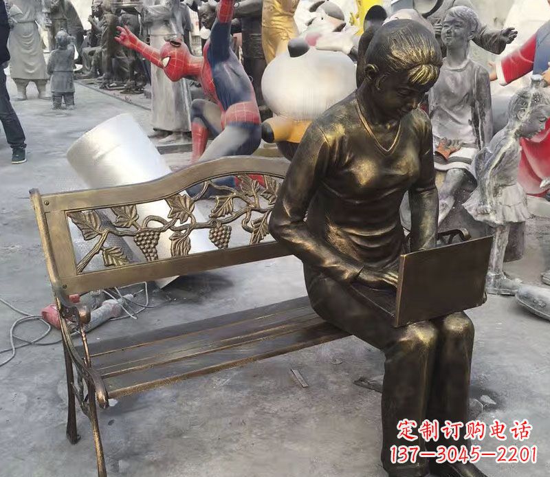 廊坊中领雕塑推出优雅可爱的女孩铜雕
