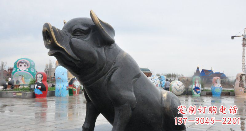 廊坊活力四射的动物铜雕塑