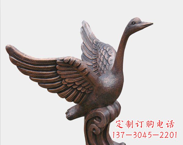 廊坊公园铸铜天鹅动物铜雕