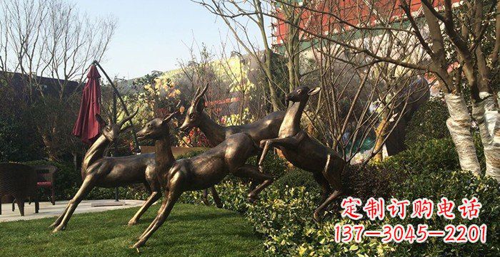 廊坊中领雕塑精美铜鹿动物雕塑