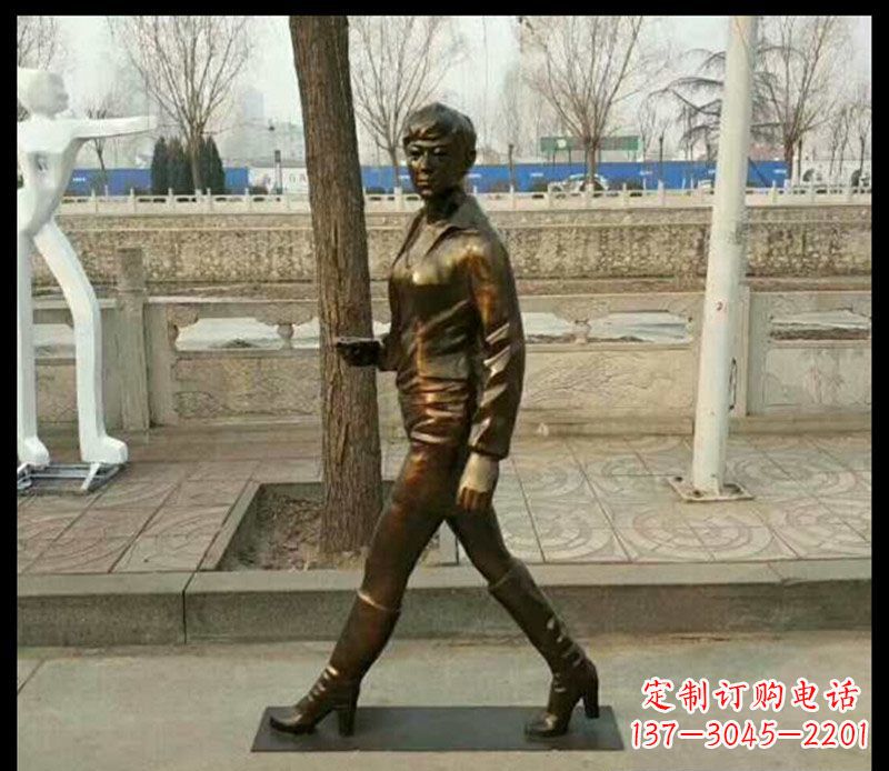 廊坊中领雕塑为您打造优雅铜女孩雕像