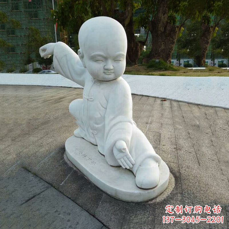 廊坊瑞士艺术家精美制作的和尚汉白玉石雕塑