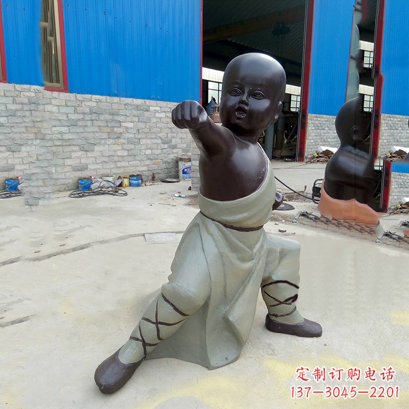 廊坊精致和尚铜雕塑