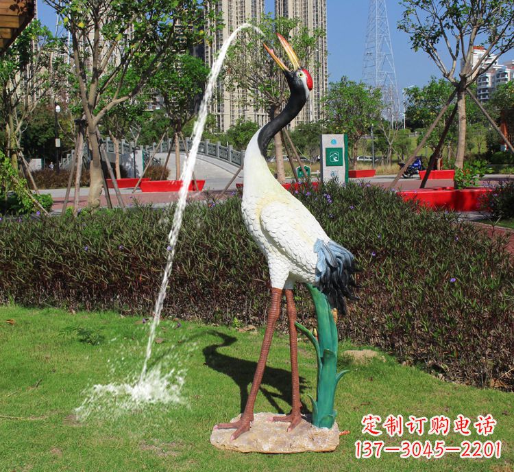 廊坊精美雕塑仿真仙鹤动物雕塑
