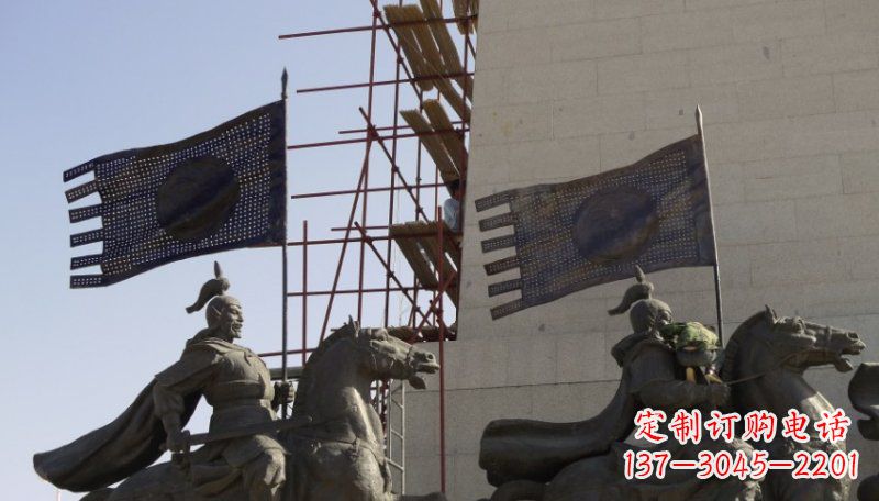 廊坊古代将军景区铜雕