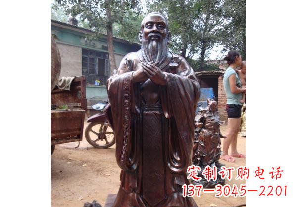 廊坊人物雕塑精美玻璃钢仿铜雕塑——孔子系列