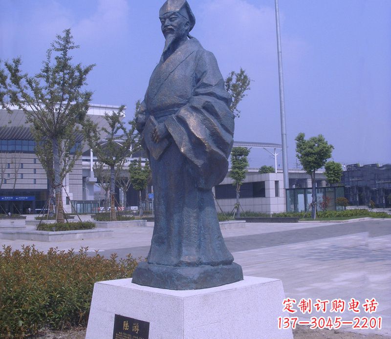 廊坊传承古代文化的陆游雕塑
