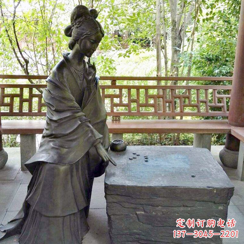 廊坊艺术精灵西施下棋情景雕塑