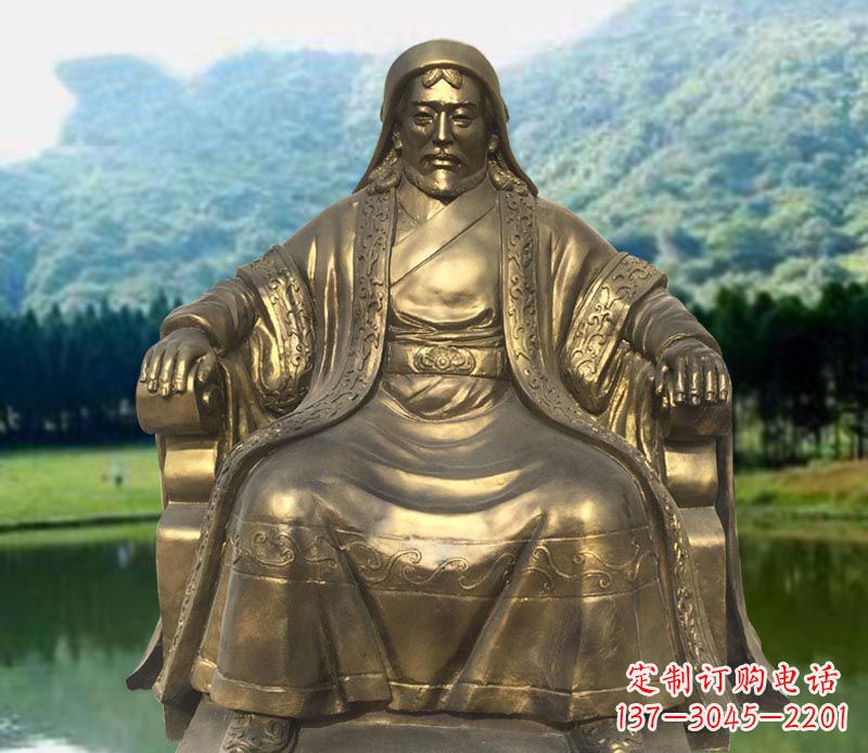 廊坊中领雕塑致敬成吉思汗铜雕