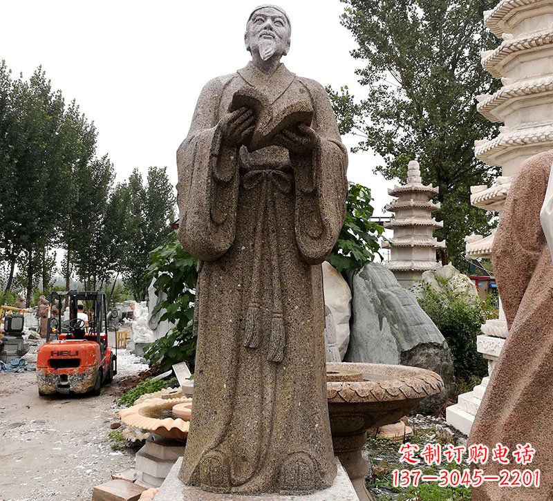 廊坊中领雕塑--李时珍石雕定制